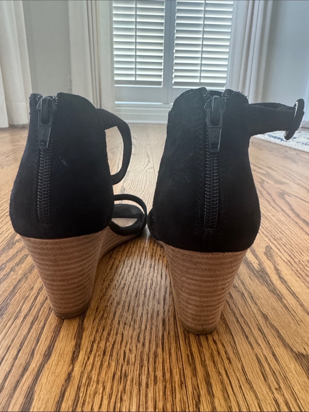 Söfft Black Suede Ankle-Strap Wedges - Picture 6 of 15